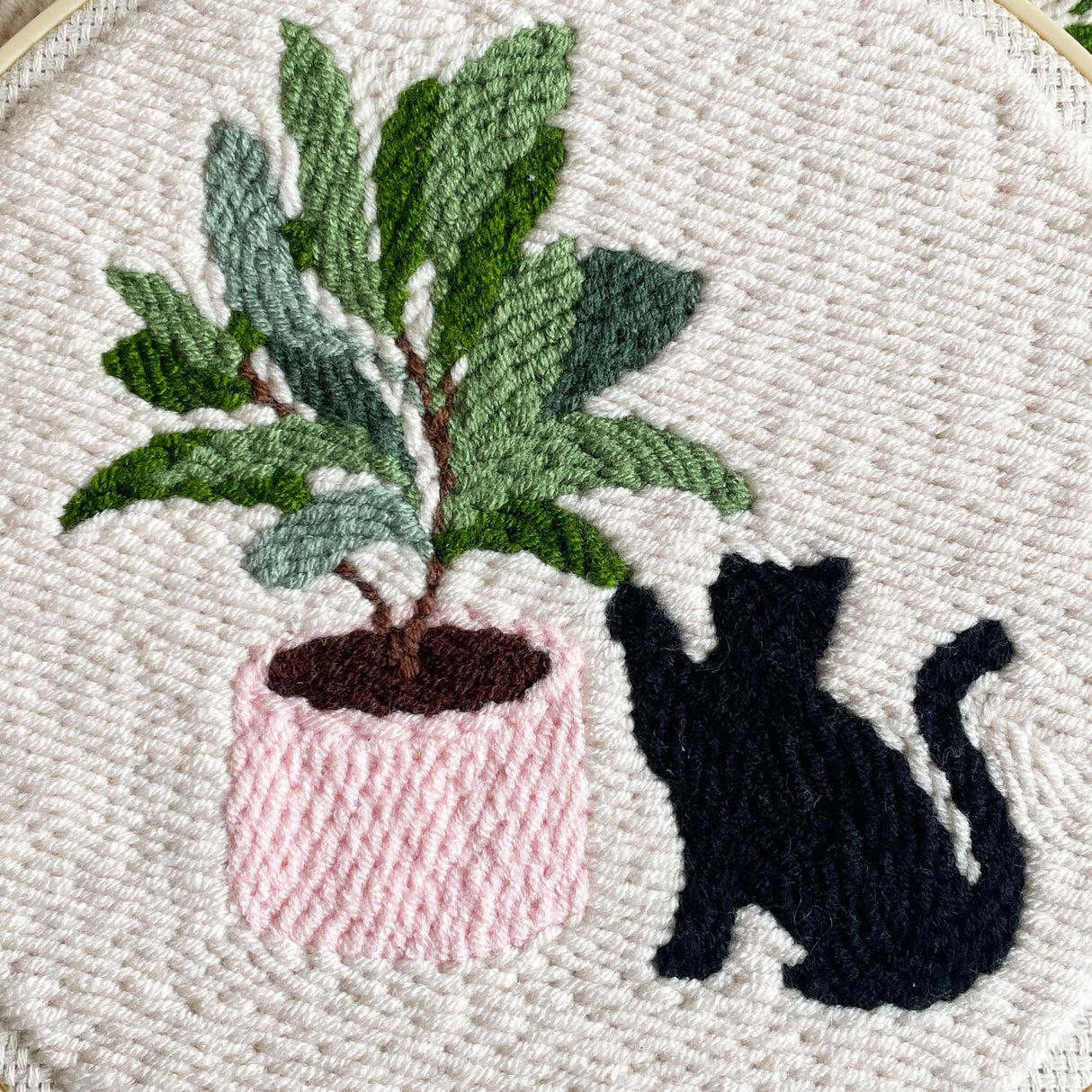 Myfelicity Punch Needle Kit for Adults, Beginners, Kids, Cat and Greenery Patterns, Includes Punching Needle Supplies Myfelicity