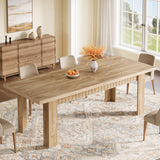 Tribesigns 79" Dining Table for 6-8 People, Farmhouse Extra Long Kitchen Table, Rectangular Wooden Dinner Table for Kitchen, Dining Room, Living Room, Natural Oak Tribesigns