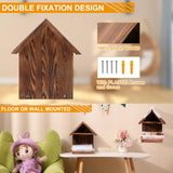 LETUBUYU Floating Bedside Wood Bookshelf, Triangle Book Page Holder, Wooden Simple Bookcase for Bedroom Nightstand Library Office or Wall Decor Storage (Brown LETUBUYU