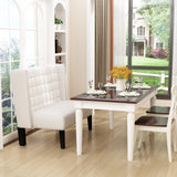 46" Small Modern Loveseat Settee Sofa 2-Seat Sofa Couch Tufted Love Seat Dining Bench with Nail Head Trim Back Banquette Sofas for Living Room Small Space Entryway Hallway,White Tongli