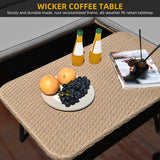 DWVO 4-Piece Outdoor Sectional Sofa Set, All-Weather Wicker L-Shaped 5-Seater Patio Furniture with Removable Cushions & Side Table, Boho Conversation Set for Backyard, Porch, Deck (Grey) DWVO