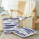 CaliTime Throw Pillow Cases Pack of 2 Cozy Fleece Abstract Geometric Texture Decorative Cushion Covers for Couch Bed Sofa Farmhouse Decoration 18 X 18 Inches Navy Blue CaliTime