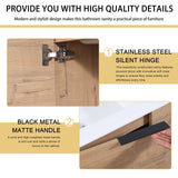 Malwee 22" Floating Bathroom Vanity with Sink, 22 Inch Single Sink Wall Mounted Bathroom Vanity, with 1 Door and White Ceramic Basin Sink Top (002-22) Malwee