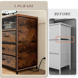 EnHomee Dresser TV Stand with Power Outlet TV Stand for Bedroom TV Stands for Living Room Dresser for Bedroom with 7 Drawers TV Console Table with Storage Entertainment Center,Metal Door,Rustic Brown EnHomee