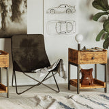 LIKIMIO Nightstand, Set of 2 Bedside Table with Charging Station, Small End Table with Storage Drawer and Shelf for Bedroom and Living Room, Easy Assembly, Stable and Sturdy, Vintage Brown LIKIMIO