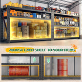 Bepatio 77" W Garage Shelving Storage Shelves, 3 Tier Metal Shelving Unit Heavy Duty for Storage, Adjustable Black Shelves for Commercial, Industrials, Garage, Basement, 77.2" W*23.7" D*66.2”H Bepatio