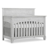 Evolur Santa Fe 5-in-1 Convertible Crib in Antique Mist, Greenguard Gold Certified, Features 3 Mattress Heights, Wooden Nursery and Bedroom Furniture, Baby Crib Evolur