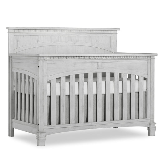 Evolur Santa Fe 5-in-1 Convertible Crib in Antique Mist, Greenguard Gold Certified, Features 3 Mattress Heights, Wooden Nursery and Bedroom Furniture, Baby Crib