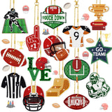 Yinkin 15 Pcs Football Diamond Art Keychains 5d Diamond Painting Keychain Football Party Decoration DIY Ornaments Pendant Kits for Adult Yinkin