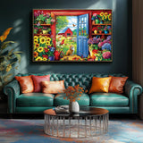 MINIWAN 500 Pieces Puzzle for Adults, Flowers House Puzzle, Recycled Cardboard Jigsaw Puzzles 500 Pieces, Challenging Game Home Decor Birthday Party Gift Toy 21 x 15 inch MINIWAN