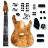 BexGears DIY 8 String Electric Guitar Kits Burl poplar veener top okoume Body maple neck & composite ebony fingerboard You Build The Guitar BexGears