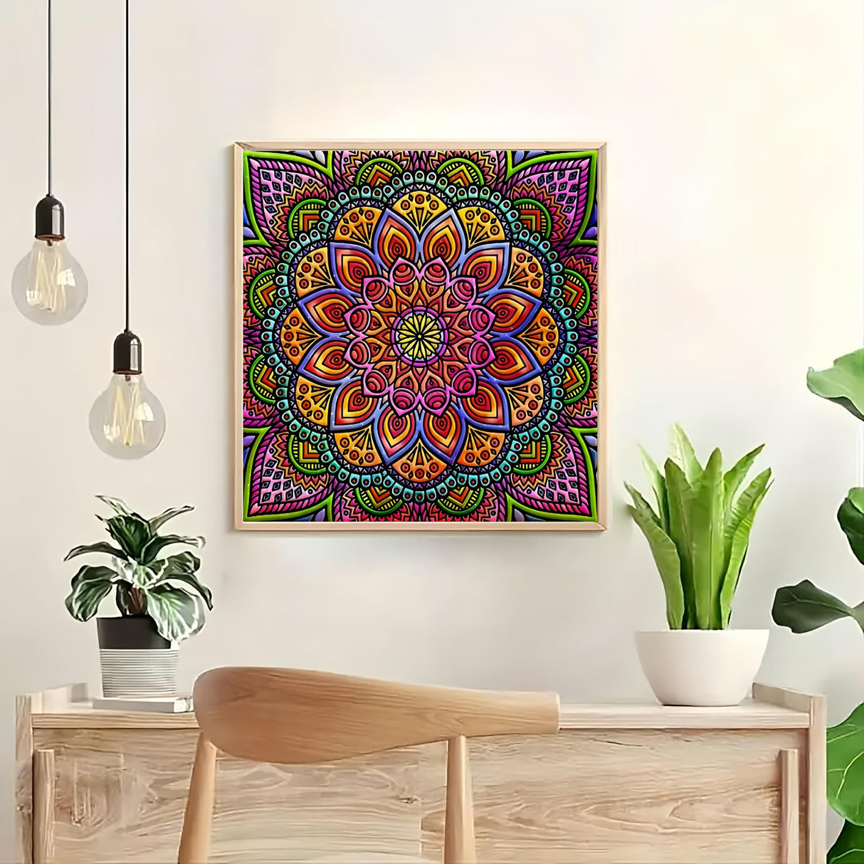 Diamond Paintings Kits for Beginners,Full Round Drill Diamond Arts Kits for Adults,Mandala Flower Paint by Diamond,5D DIY Diamond Painting Dot Gem Art, for Home Wall Decor 13.8x13.8 Inch GXGLLPZBY