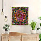 Diamond Paintings Kits for Beginners,Full Round Drill Diamond Arts Kits for Adults,Mandala Flower Paint by Diamond,5D DIY Diamond Painting Dot Gem Art, for Home Wall Decor 13.8x13.8 Inch GXGLLPZBY