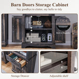 RedLemon 72" Tall Dark Rustic Oak Bookshelf with Storage Cabinet and Adjustable Shelves RedLemon