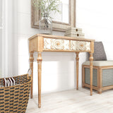 Deco 79 Wood Floral Intricately Carved 2 Drawers Console Table, 36" x 16" x 33", Brown Deco 79