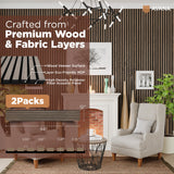 Avana Acoustic Wood Wall Panels – 94.4 x 12.6 Inch Natural Walnut Acoustic Panels 2 PCs – Wall Panels For Interior Wall Decor For Homes, Offices, Studios – Pleasing Decorative Wood Panels For Wall Avana