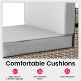 Pamapic Patio Furniture Set, 7 Pieces Modular Outdoor Sectional,Wicker Patio Sectional Sofa Conversation Set, Rattan Sofa with Coffee Table and Washable Cushions Covers, Grey Rattan(Grey Cushions) Pamapic