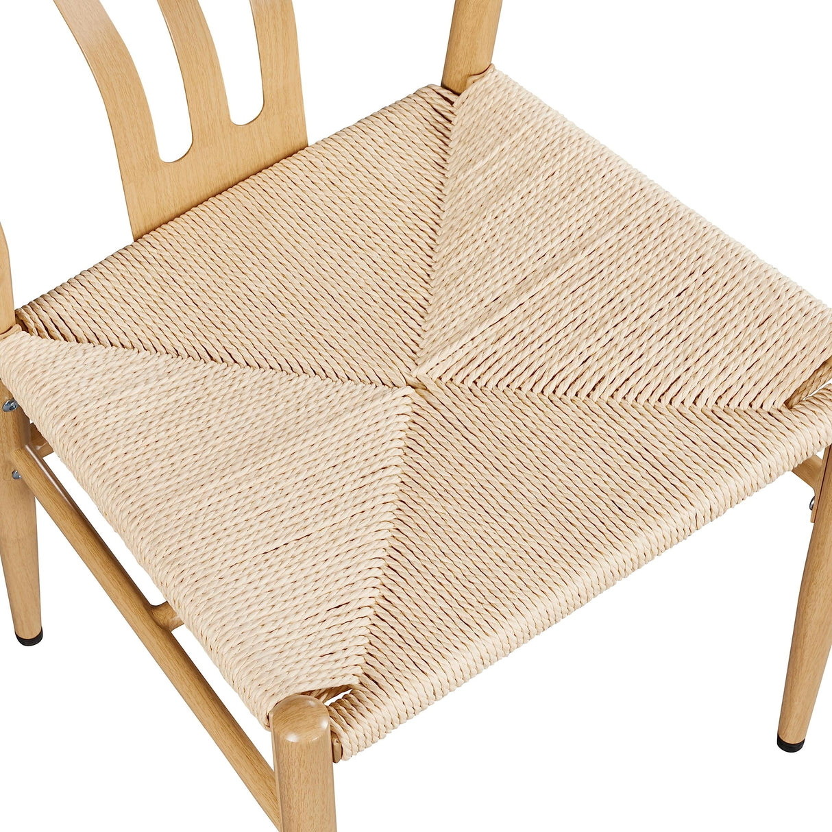 Yaheetech Weave Dining Chair Weave Dining Chair Rattan Chair Metal Dining Chair Armchairs Hemp Seat Chair Accent Chair for Kitchen, Dining, Living Room Set of 2, Wood Color Yaheetech