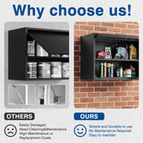 Fesbos Metal Storage Cabinet Black Wall Cabinets with Shelf and Locking Door - Wall Mounted Storage Cabinet for Garage Warehouse Home Office - Assembly Required Fesbos