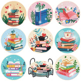 8 Pcs Book Diamond Art Coasters Kit for Adults, Book Lovers Wooden Coffee Diamond Painting Coasters with Holder, 5D Gem Art Dots Painting Coaster With Cork Pads - Crafts Supplies for Home Decor Fotasmua