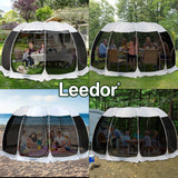 LEEDOR Pop Up Screen House, 12-15 Person Outdoor Screen Tent，Camping Screen Room with Carry Bag, Screen Gazebo with Mosquito Netting, Instant UV Resistant Sun Shelter for Garden Patio Backyard 15'x15' LEEDOR