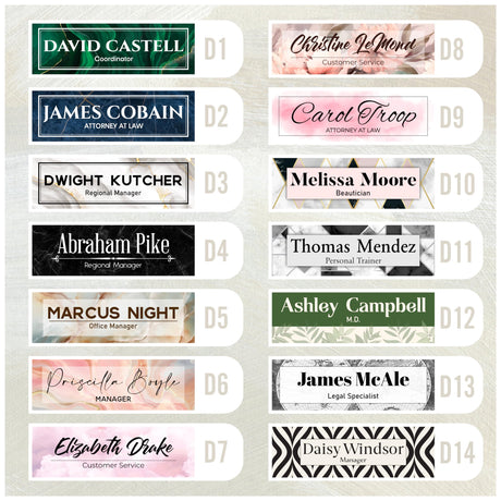 Acrylic Desk Name Plate Personalized with Wooden Base - 28 Backgrounds - Custom Name Plate for Desk, Office Decor, Teacher Appreciation Gifts Brd Gifts