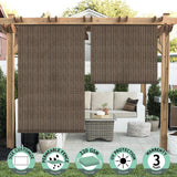 SunnyRoyal Patio Shades Roll Up Outdoor Exterior Roller Shades Roll Up Blinds for Patio Yard Deck Porch Balcony Backyard 7' W X 12' L Brown SunnyRoyal