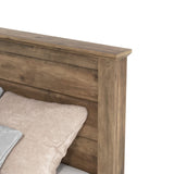 Galano Tiena Queen Bed Frame in Knotty Oak with Wooden Slat Support Galano