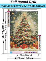 Winter Christmas Tree Star Diamond Art Kits for Adults, 5D Diamond Painting Kits for Adults Beginners, DIY Full Round Drill Diamond Dot Painting Gem Art Kits for Adult, Home Wall Decor 11.8x15.7 Inch VCLKDIY