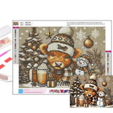 Christmas Diamond Art Kits for Adults - Highland Cow Diamond Painting Kits for Adults, 5D Round Full Drill DIY Winter Gem Art Paint by Diamonds 16x12 inch Axquilon