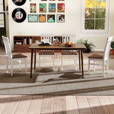 Giantex Wooden Dining Chairs Set of 2, Farmhouse Kitchen Chair with Hollowed Backrests & Rubber Wood Seats, Rustic Wood Side Chairs for Home Living Room Restaurant Giantex