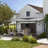 Outsunny 10' x 20' Outdoor Pergola Canopy, Wall-Mounted Metal Patio Canopy with Weather-Resistant Fabric and Drainage Holes for Backyard Garden Porch Beach, Dark Gray Outsunny