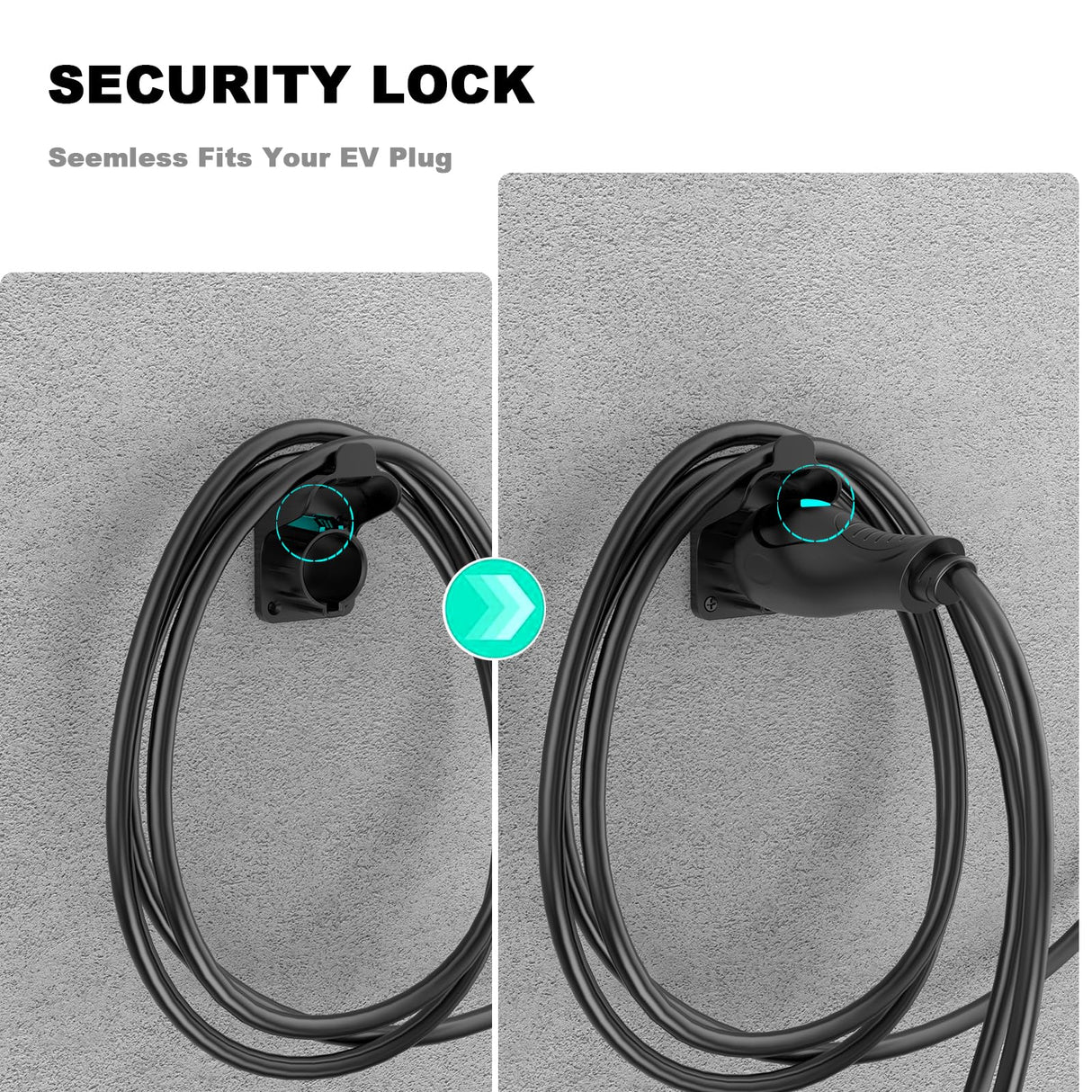 EV Charger Holder Wall Mount Electric Car Charging Cable Holster for SAE J1772 Charging Plug & Connector H3JANG