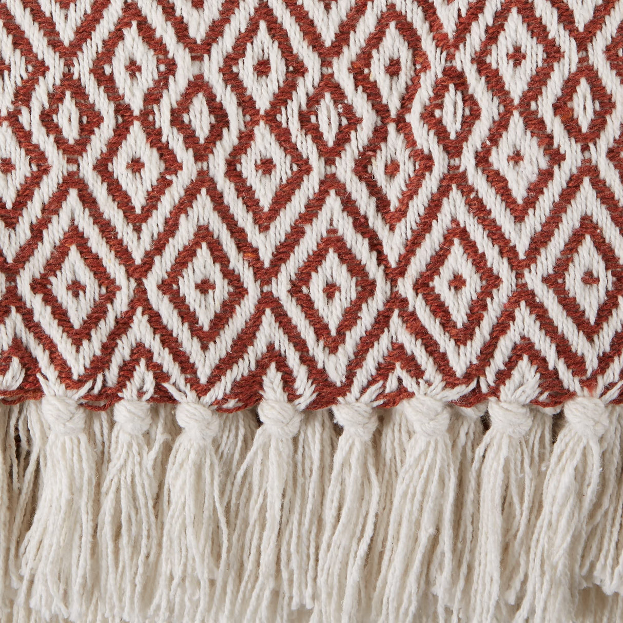DII Rustic Farmhouse Double Diamond Woven Throw, 50x60, Cinnamon DII