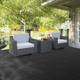 Neoaider 9PCS Plastic Interlocking Decking Tiles 12" x 12", Waterproof Outdoor Flooring All-Weather, Patio Floor Decking Tile for Garden Porch Poolside Balcony Backyard, Dark Grey Neoaider