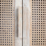 Creative Co-Op Mango Wood and Cane Curio Cabinet with 3 Shelves and 2 Doors, Natural Creative Co-Op