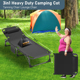 ABORON Chaise Lounge Chair,5 Positions Padded Outdoor Tanning Chair,Heavy Duty Portable Lounge Chair for Outdoor Sunbathing Patio Pool Lawn Deck Poolside,Support up to 440 Lbs ABORON