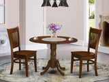East West Furniture DLVA3-ESP-W Dublin 3 Piece Dinette Set for Small Spaces Contains a Round Table with Dropleaf and 2 Dining Room Chairs, 42x42 Inch East West Furniture