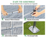 AMERLIFE 8x10x8 FT Heavy Duty Portable Shed Storage Shelter, Outdoor Storage Shed with 4 Waterproof Windows & Roll-up Zipper Door, Carport for Motorcycle, Bike, Grey AMERLIFE