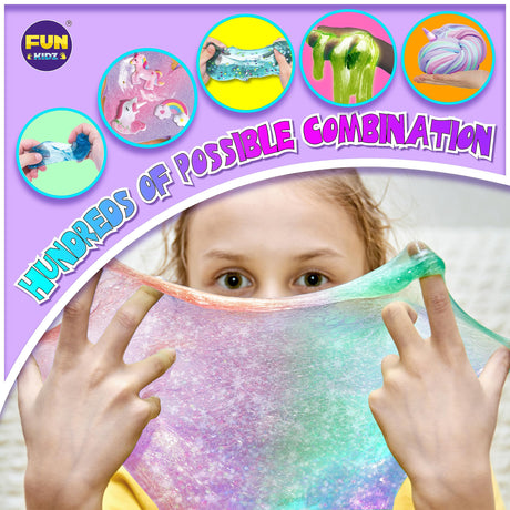 Fluffy Unicorn Slime Kit for Girls, FunKidz Cloud Slime Gift for Ages 6+ Kids Fun Slime Making Kit Awesome Craft Toy Birthday Present Ideas FUN KIDZ