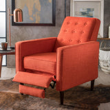 Christopher Knight Home GDFStudio Macedonia Mid Century Modern Tufted Back Fabric Recliner (Muted Orange) GDFStudio