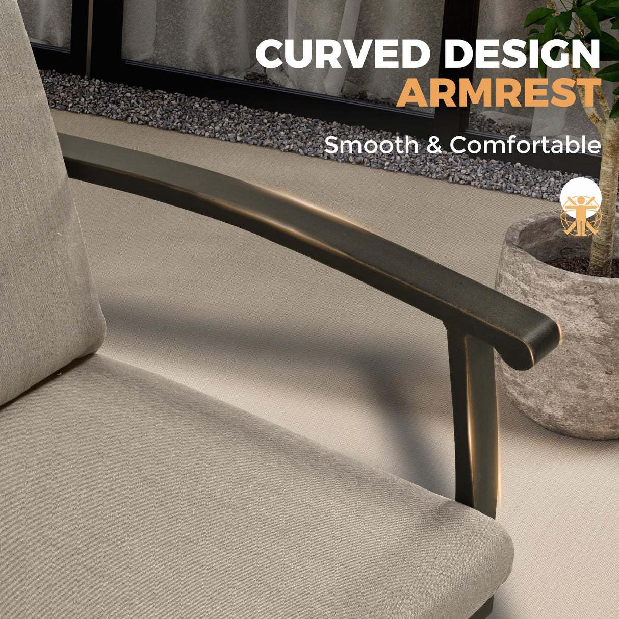 HAPPATIO Aluminum 9 Piece Patio Dining Set - Aluminum Outdoor Dining Set for 8, Patio Dining Table and Chairs Set, Patio Furniture with Table and Chairs (Black) HAPPATIO