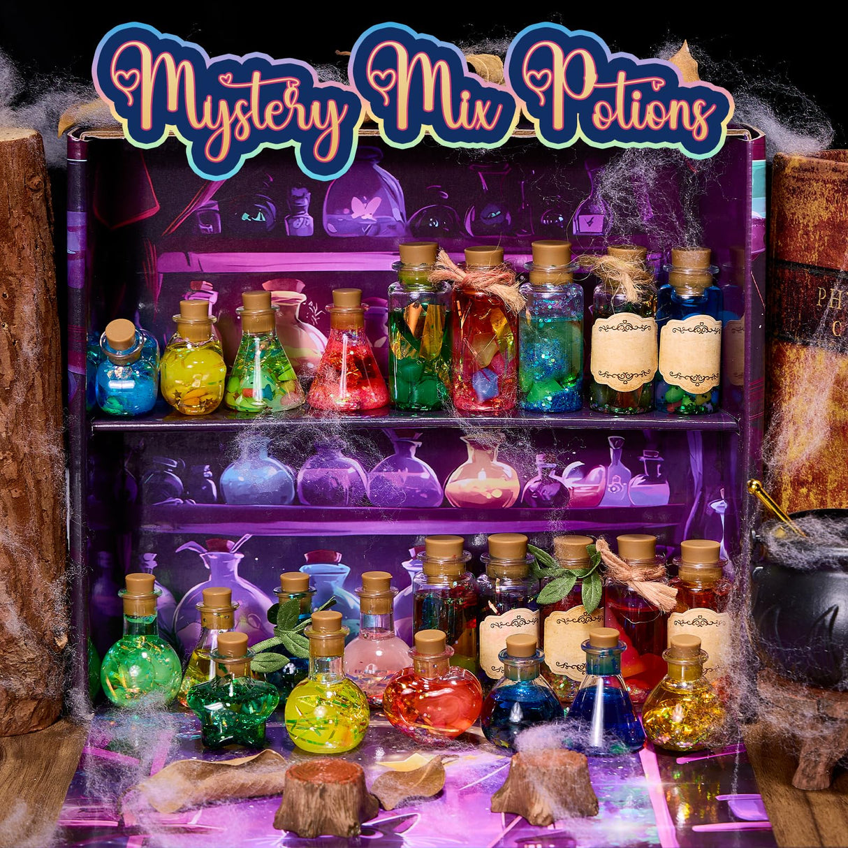 QLRR Mystery Mix Potion Craft Kits for 6 7 8 9 10 11 12+ Year Old Girls DIY Best Birthday Gift for Girls & Boys ，Mix 24 Fairy Bottles Potion Gifts Kids 6-8 Year Old Girl Birthday Gift QLRR