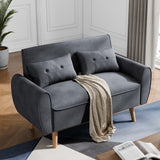 JAMFLY Sofa Set for Living Room 47'' Small Loveseat, Love Seat Couches Sofa Set for Small Spaces Bedroom Office Apartment (Dark Gray) JAMFLY