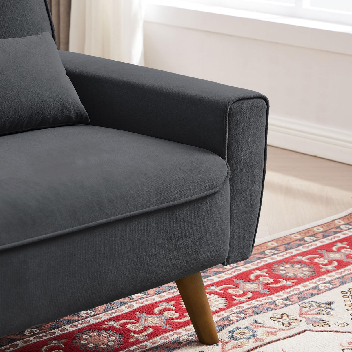 Enobala 49" Small Loveseat Sofa, 2 Seat Mid Century Love Seat Couch with Throw Pillows for Living Room, Apartment, Bedroom and Small Spaces Enobala