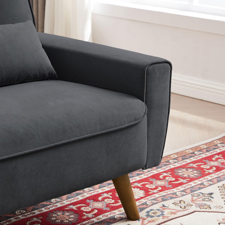 Enobala 49" Small Loveseat Sofa, 2 Seat Mid Century Love Seat Couch with Throw Pillows for Living Room, Apartment, Bedroom and Small Spaces Enobala