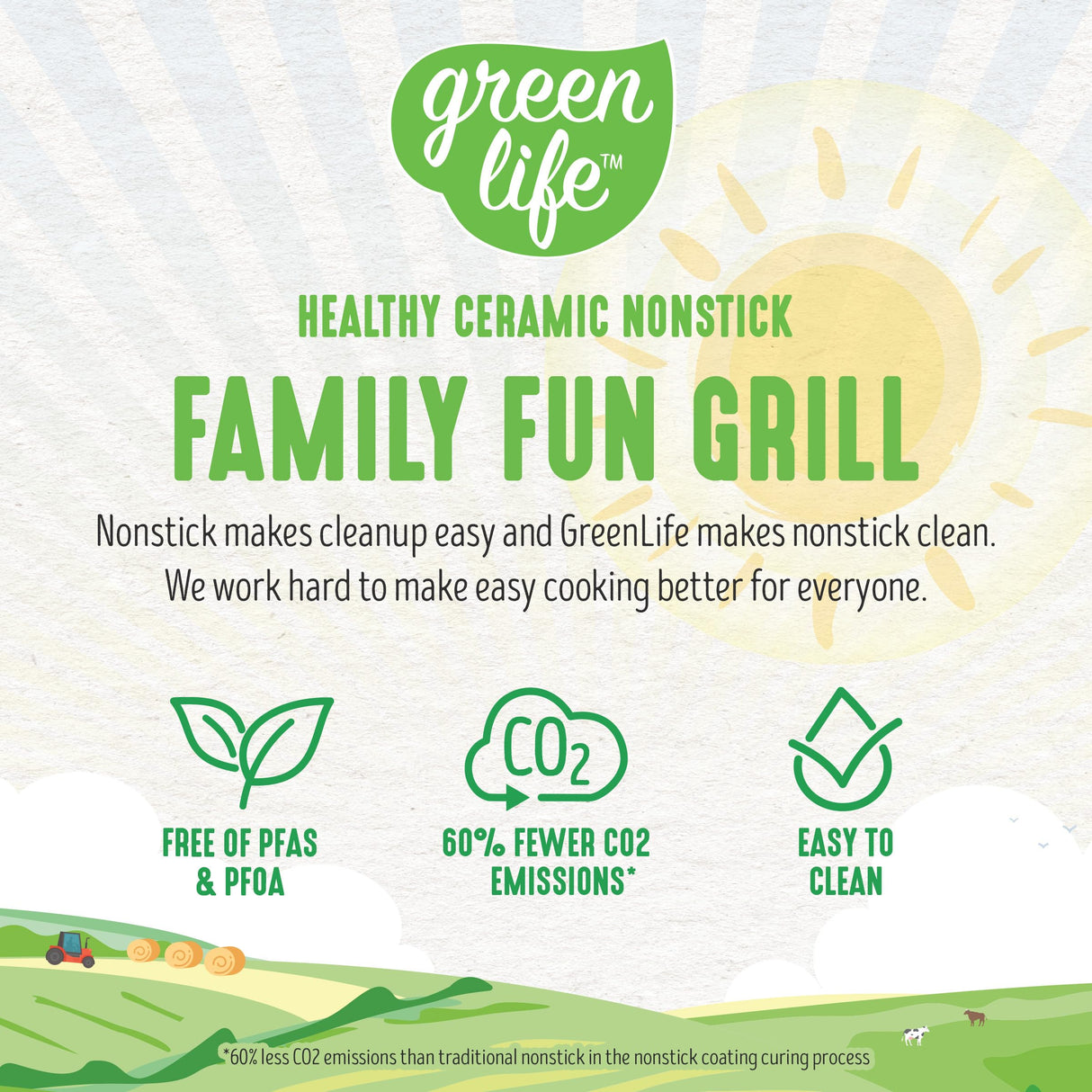 GreenLife Raclette Indoor Tabletop Grill, Healthy Ceramic Nonstick, 2-in-1 Grill and Griddle, 8 Square Nonstick Pans, Adjustable Temperature Control, Easy Indicator Light, PFAS-Free, Turquoise GreenLife