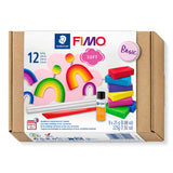 Staedtler 8023 10 FIMO Soft Oven-Hardening Polymer Modelling Clay - Starter Kit, Assorted Colours (Pack of 9 x 25g Half Blocks & Accessories) STAEDTLER