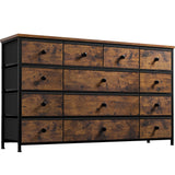 EnHomee TV Stand for 55" TV with 13 Drawers, Long Dresser TV Stand for Bedroom, Large Dressers & Chest of Drawers for Bedroom Living Room Entry, Sturdy Metal Frame,39.4"Wx 31.5"H x 11.8"D,Rustic Brown EnHomee