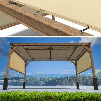 ShadeMart 10' x 20' Beige Pergola Sun Shade Canopy Replacement Cover UPF50, Commercial Grade 260 GSM Cloth for Outdoor Patio, Garden, Backyard (We Make Custom Size)